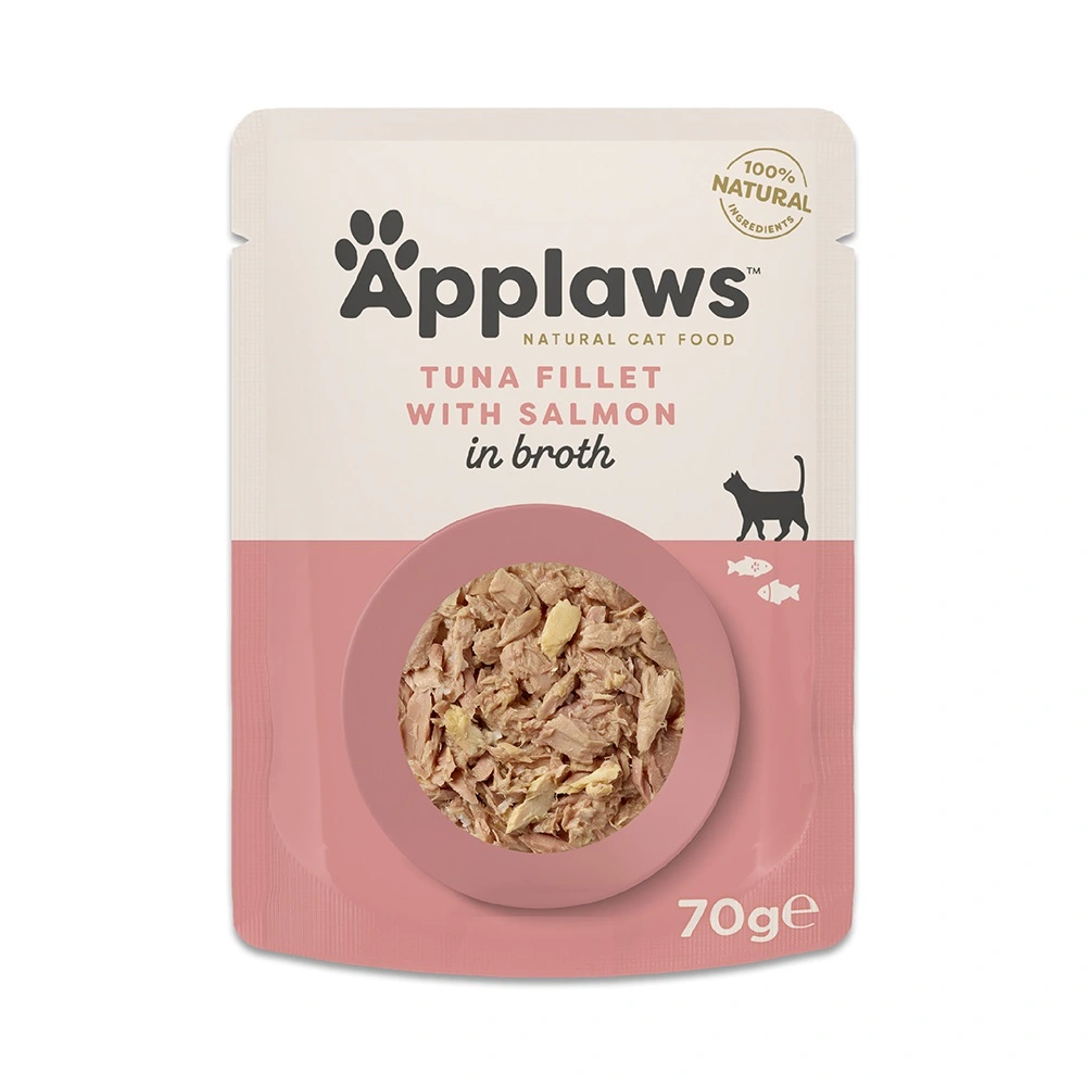 Applaws Kattevådmad Tun og laks i bouillon 70 g